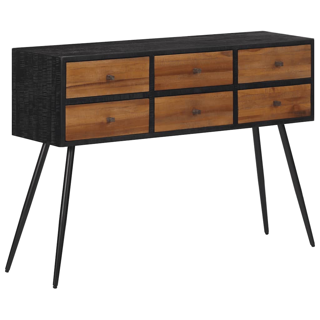 Konsolentisch mit Schubladen Recyceltes Massivholz Teak
