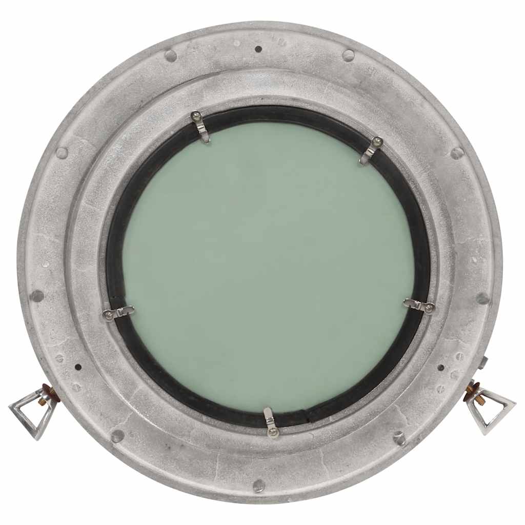 Bullaugen-Spiegel Wandmontage Ø38 cm Aluminium und Glas