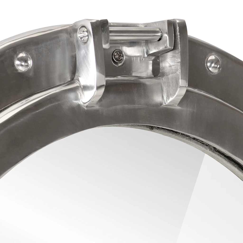 Bullaugen-Spiegel Wandmontage Ø38 cm Aluminium und Glas