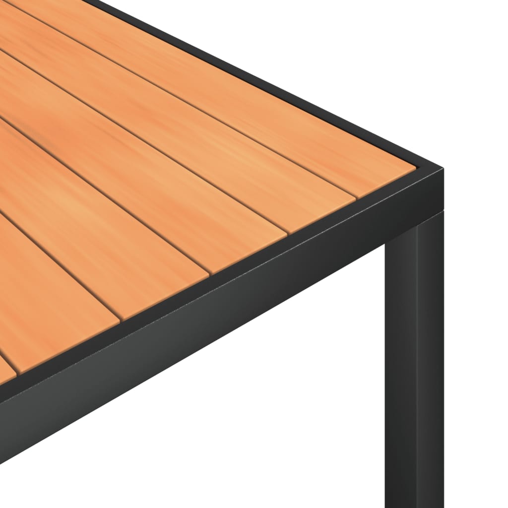 7-tlg. Garten-Essgruppe Schwarz und Braun Aluminium