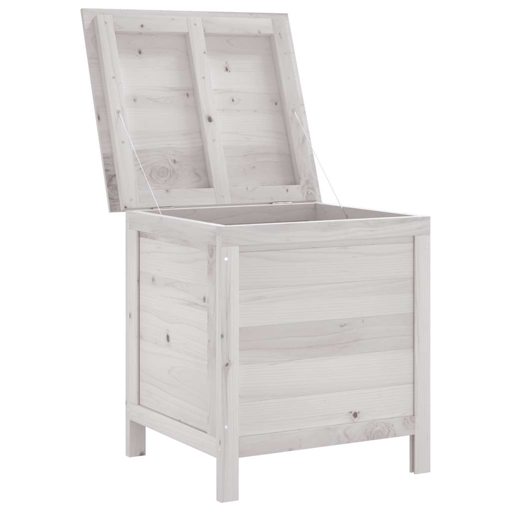 Gartentruhe Weiß 50x49x56,5 cm Massivholz Tanne