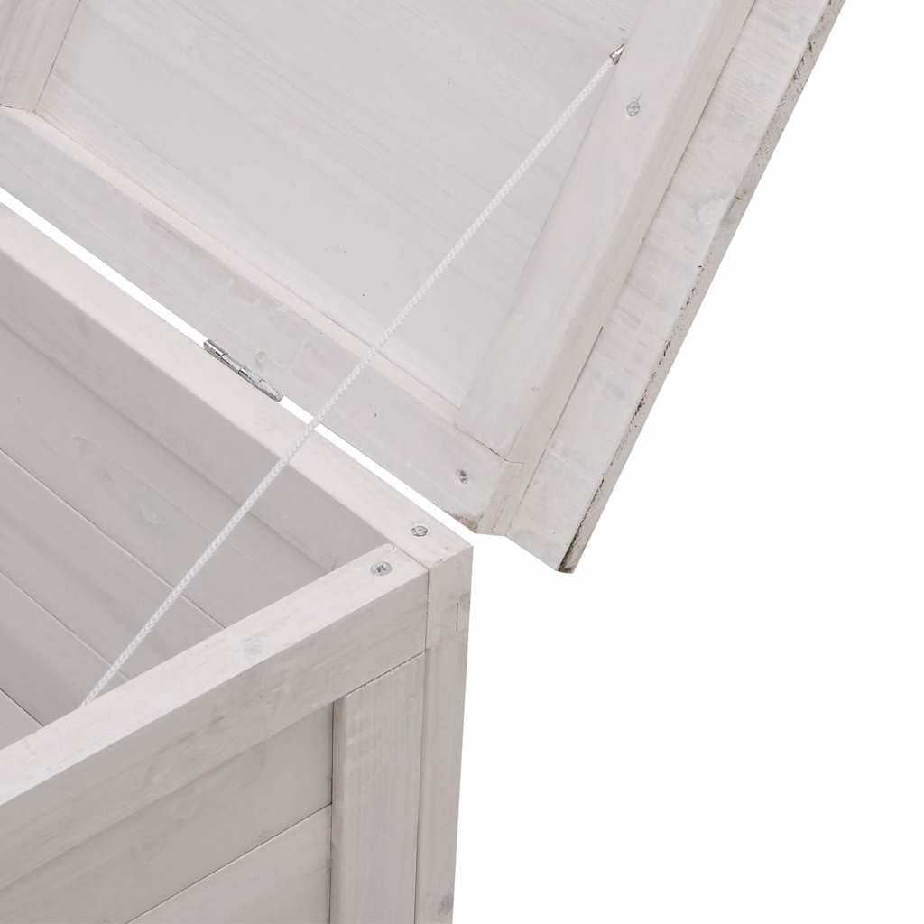 Gartentruhe Weiß 50x49x56,5 cm Massivholz Tanne