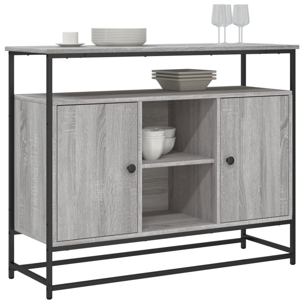 Sideboard Grau Sonoma 100x35x80 cm Holzwerkstoff