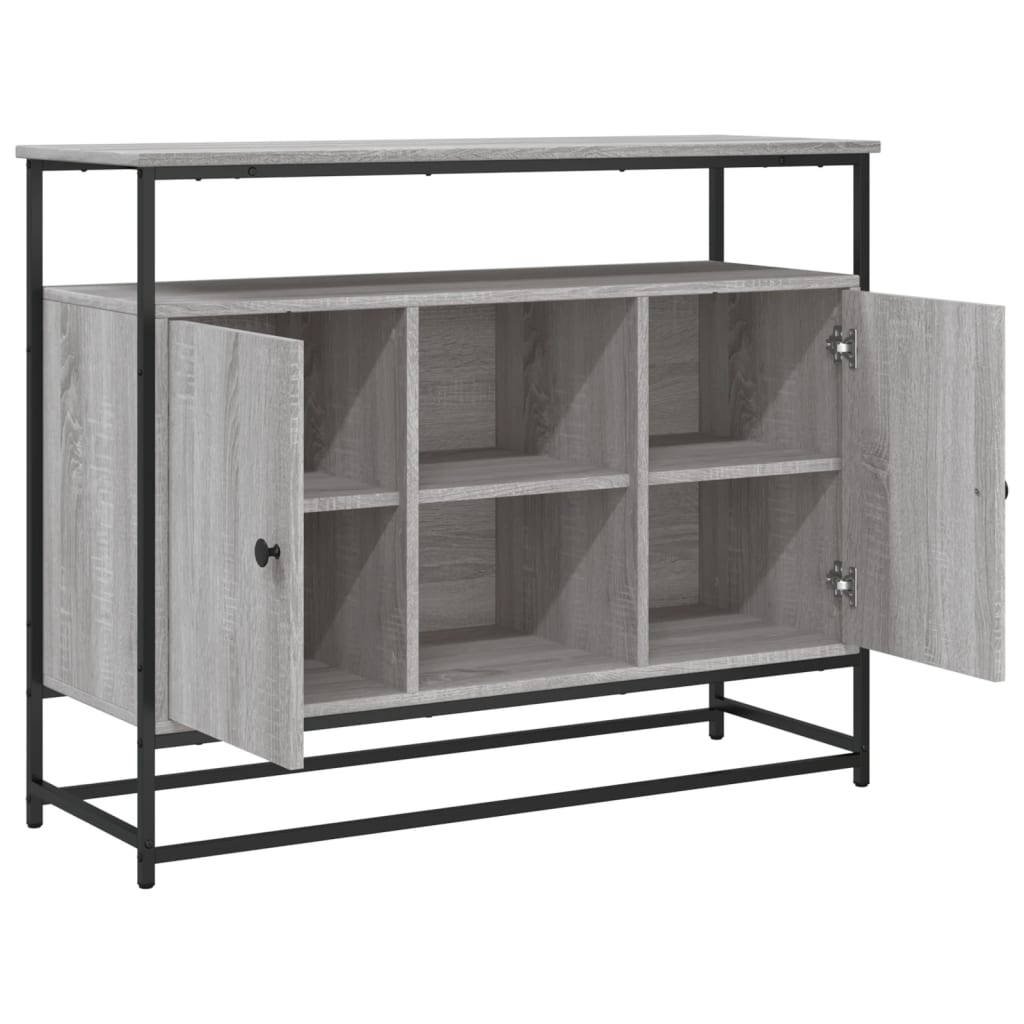 Sideboard Grau Sonoma 100x35x80 cm Holzwerkstoff