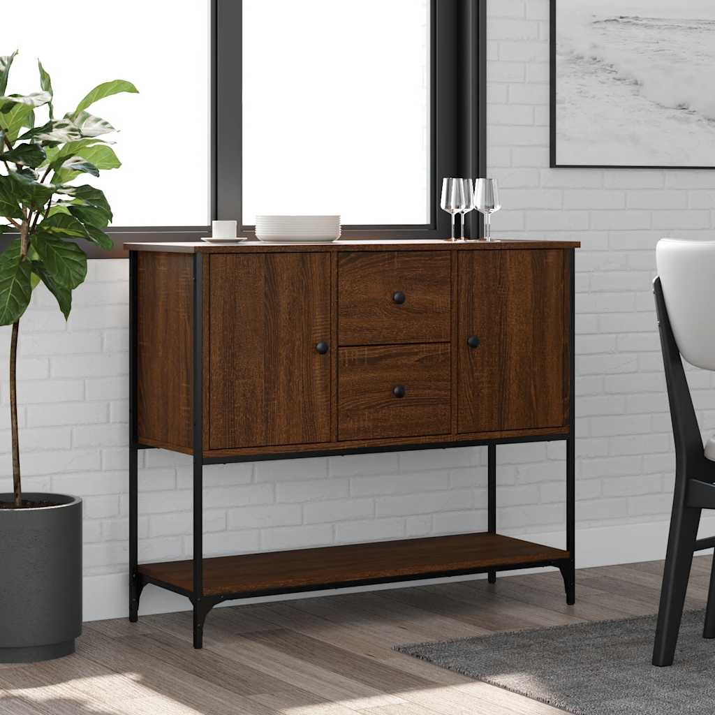 Sideboard Braun Eichen-Optik 100x36x85 cm Holzwerkstoff