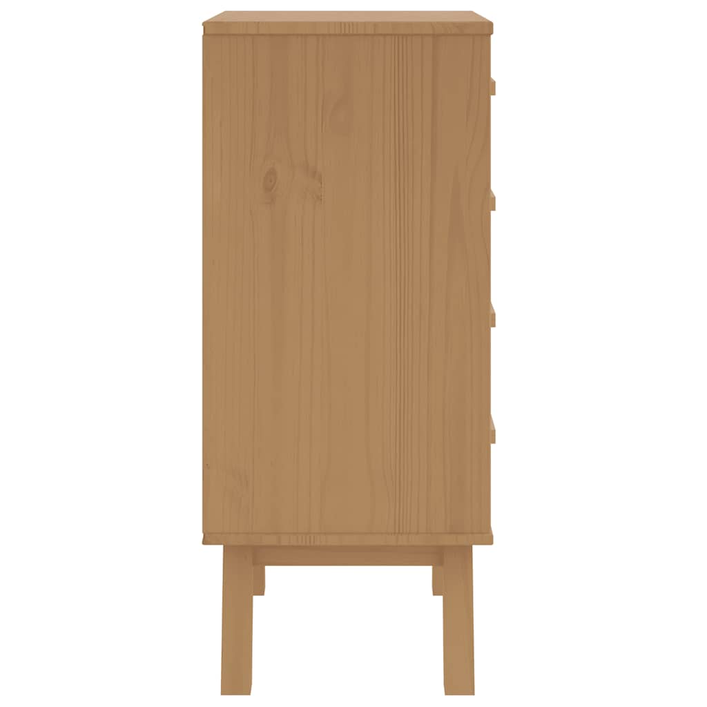 Nachttisch OLDEN Weiß und Braun Massivholz Kiefer