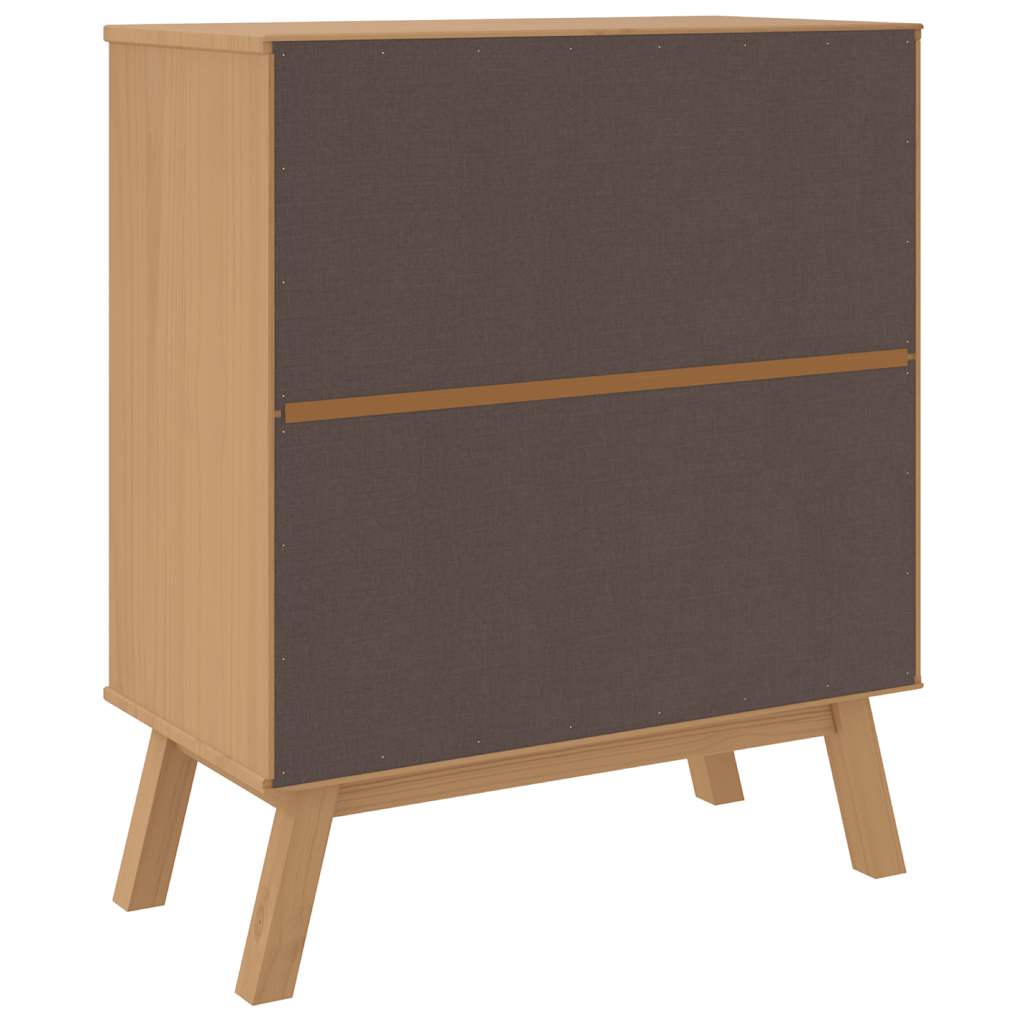 Schubladenschrank OLDEN Grau und Braun Massivholz Kiefer