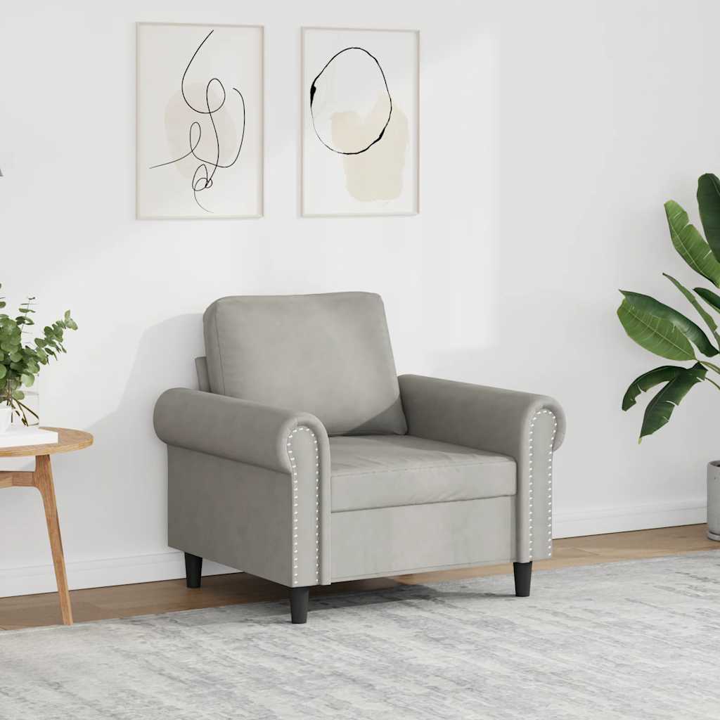Sessel Hellgrau 60 cm Samt