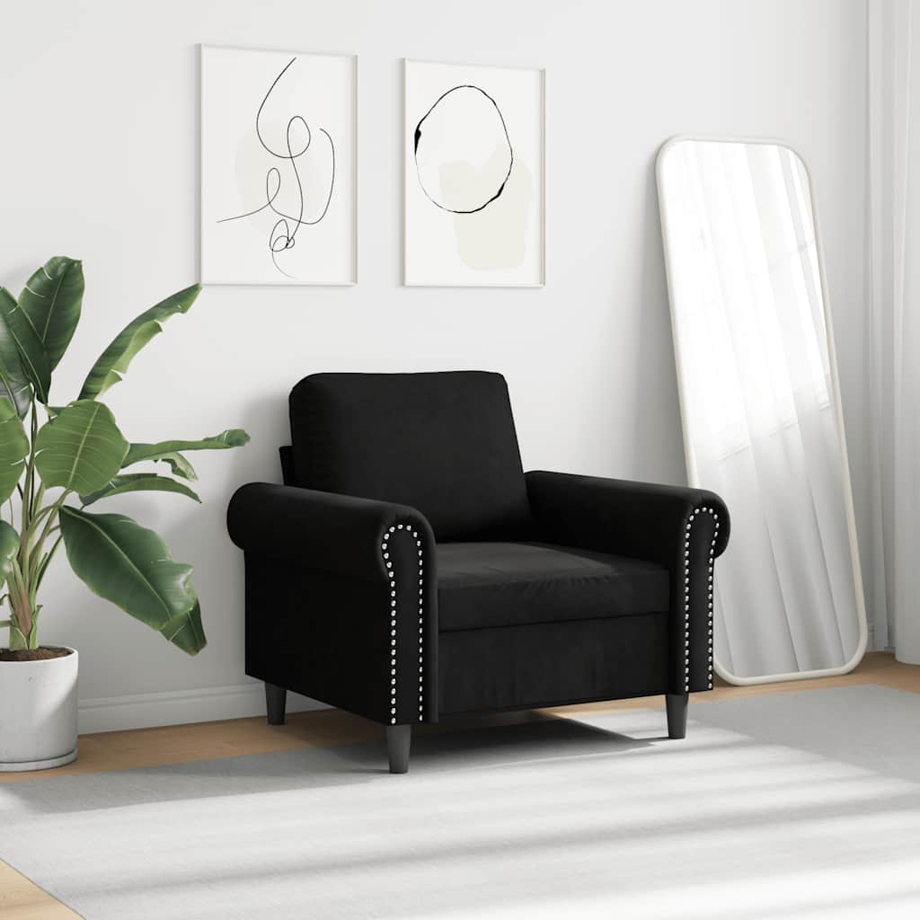 Sessel Schwarz 60 cm Samt