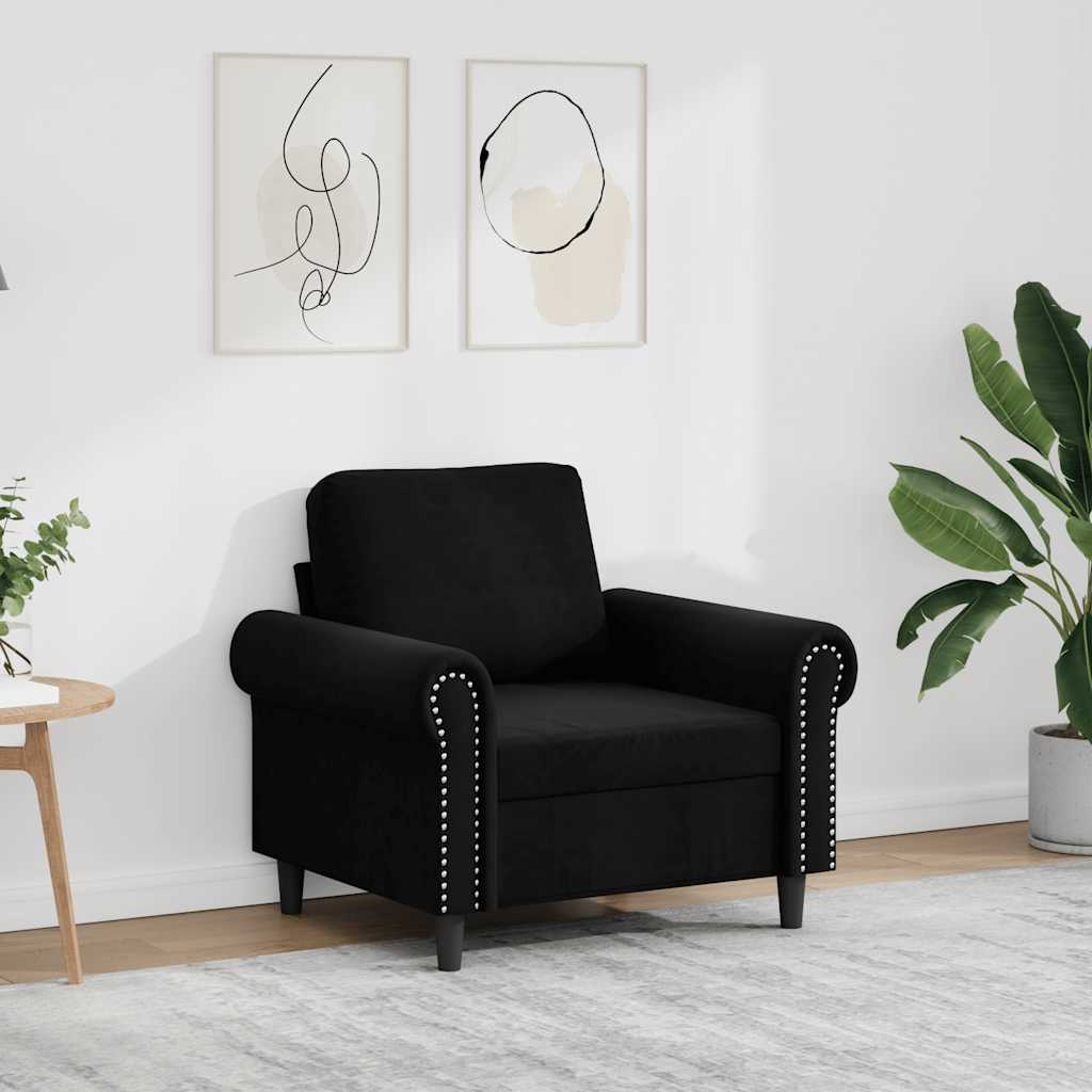 Sessel Schwarz 60 cm Samt