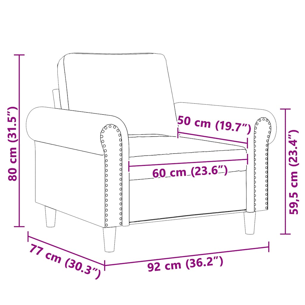 Sessel Gelb 60 cm Samt