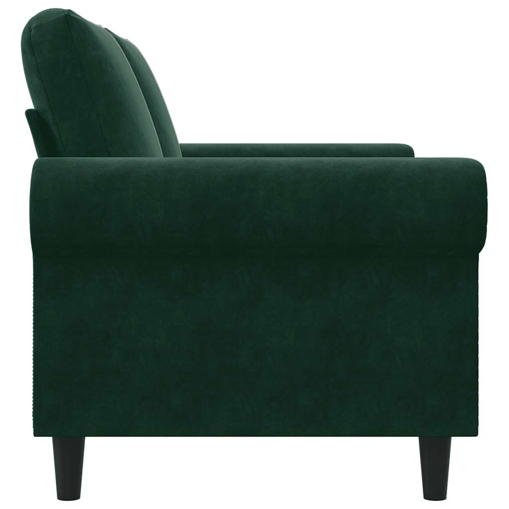 2-Sitzer-Sofa Dunkelgrün 120 cm Samt