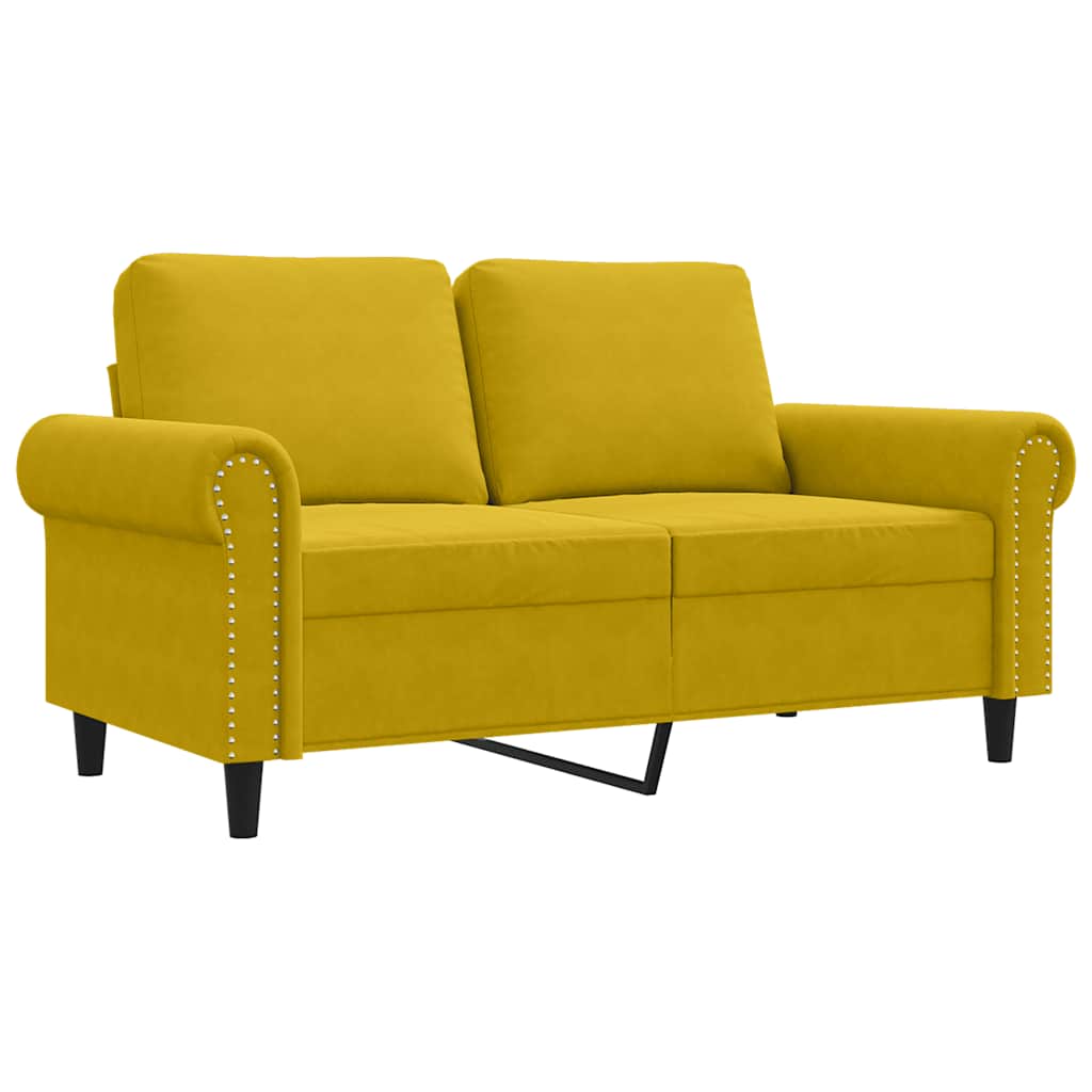 2-Sitzer-Sofa Gelb 120 cm Samt
