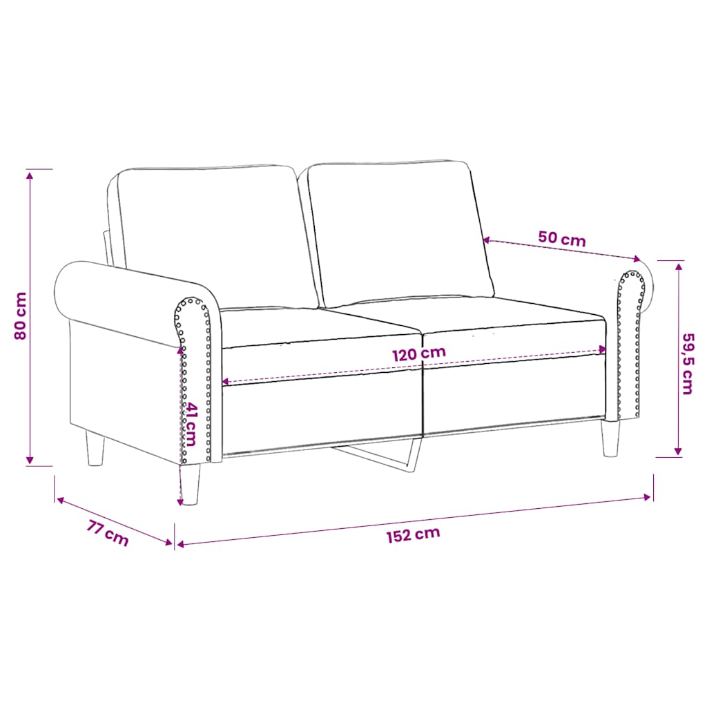 2-Sitzer-Sofa Gelb 120 cm Samt