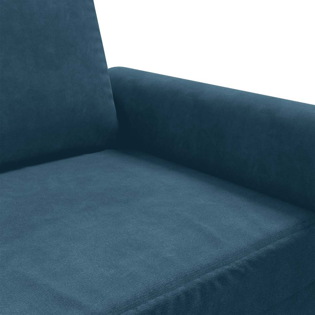 2-Sitzer-Sofa Blau 140 cm Samt