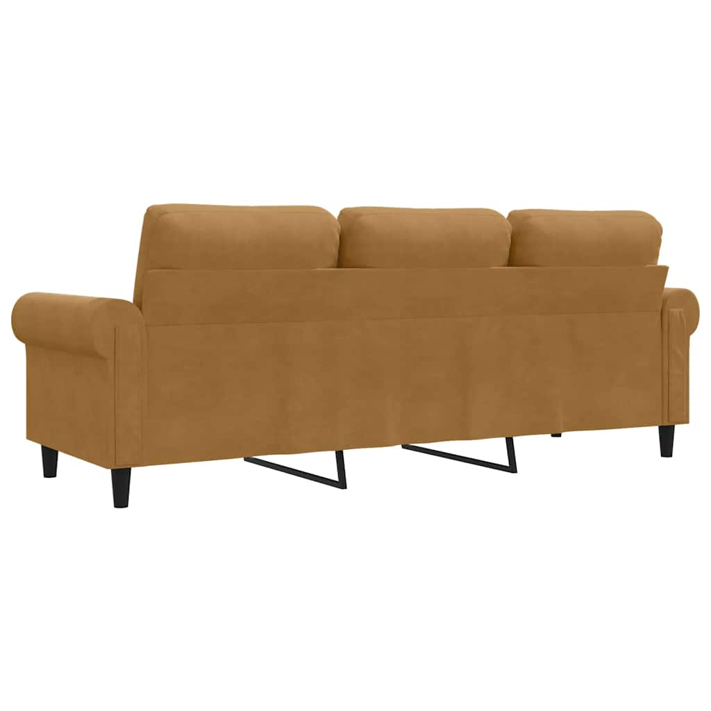 3-Sitzer-Sofa Braun 180 cm Samt