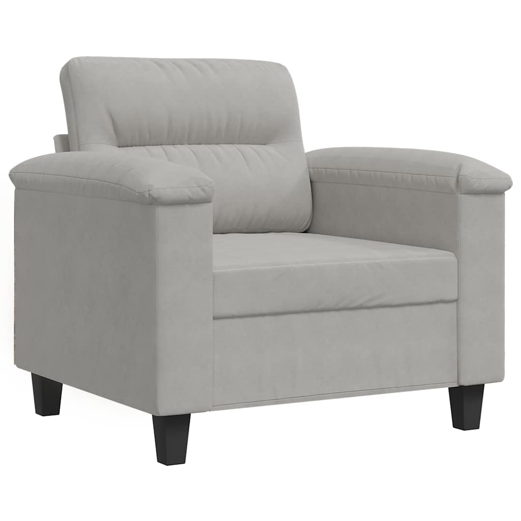 Sessel Hellgrau 60 cm Mikrofasergewebe