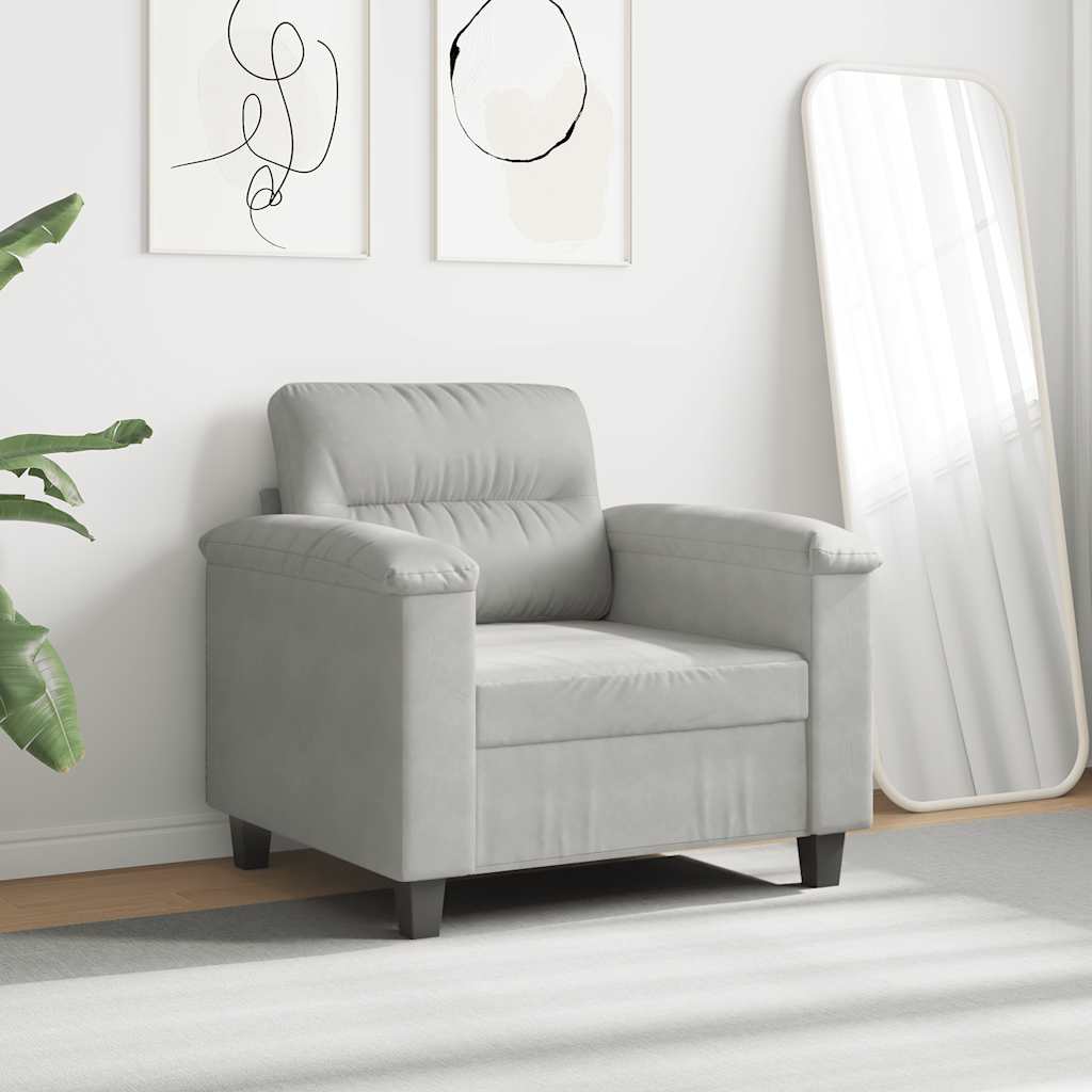 Sessel Hellgrau 60 cm Mikrofasergewebe