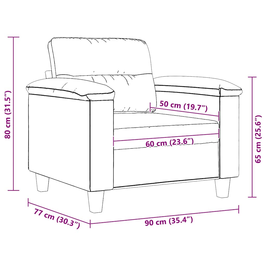 Sessel Dunkelgrau 60 cm Mikrofasergewebe
