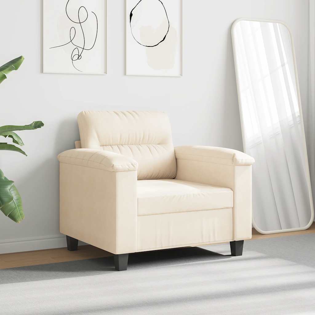 Sessel Beige 60 cm Mikrofasergewebe