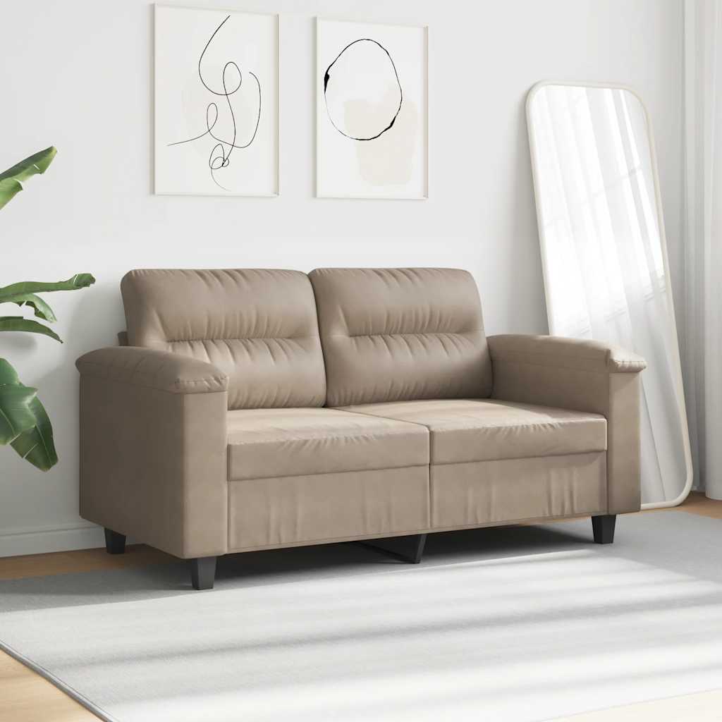 2-Sitzer-Sofa Taupe 120 cm Mikrofasergewebe