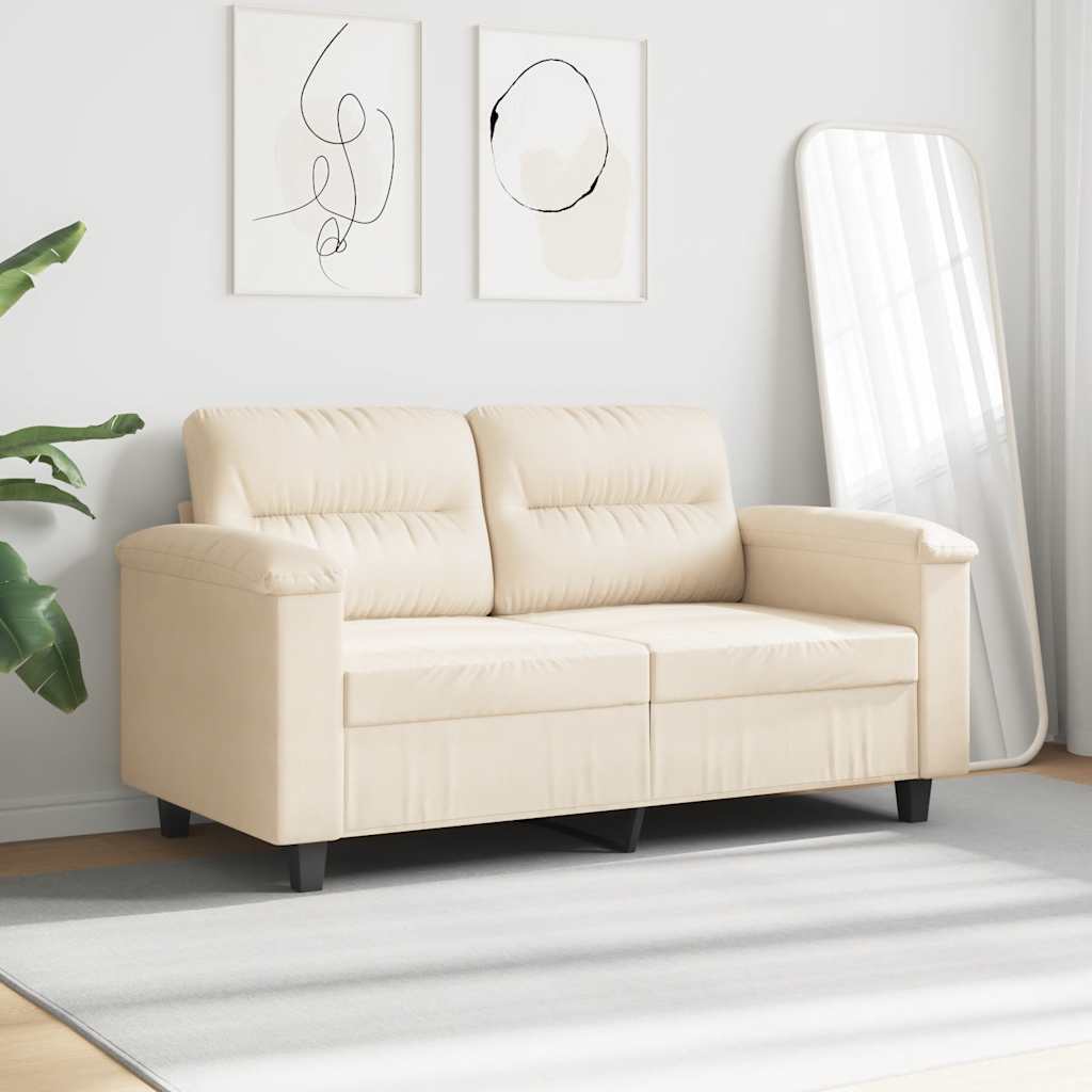 2-Sitzer-Sofa Beige 120 cm Mikrofasergewebe