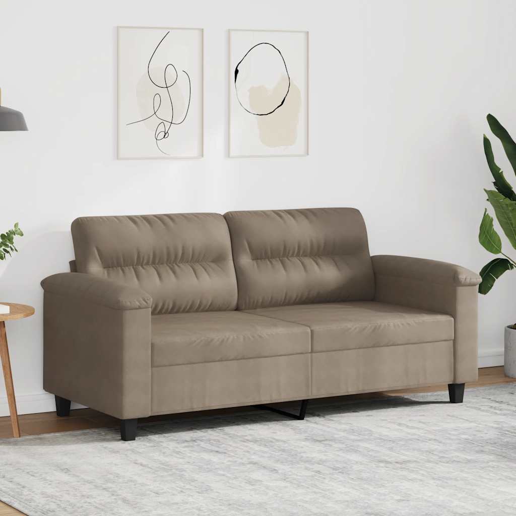 2-Sitzer-Sofa Taupe 140 cm Mikrofasergewebe
