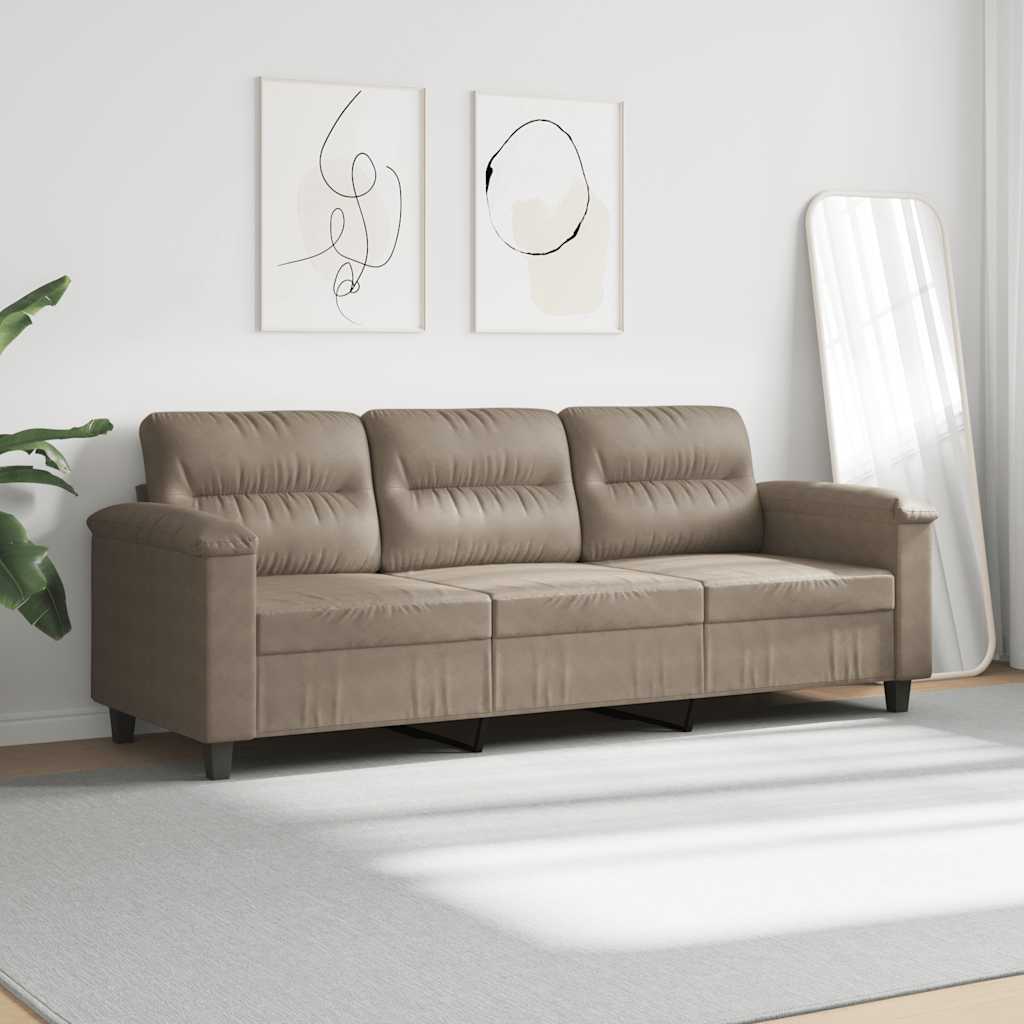 3-Sitzer-Sofa Taupe 180 cm Mikrofasergewebe