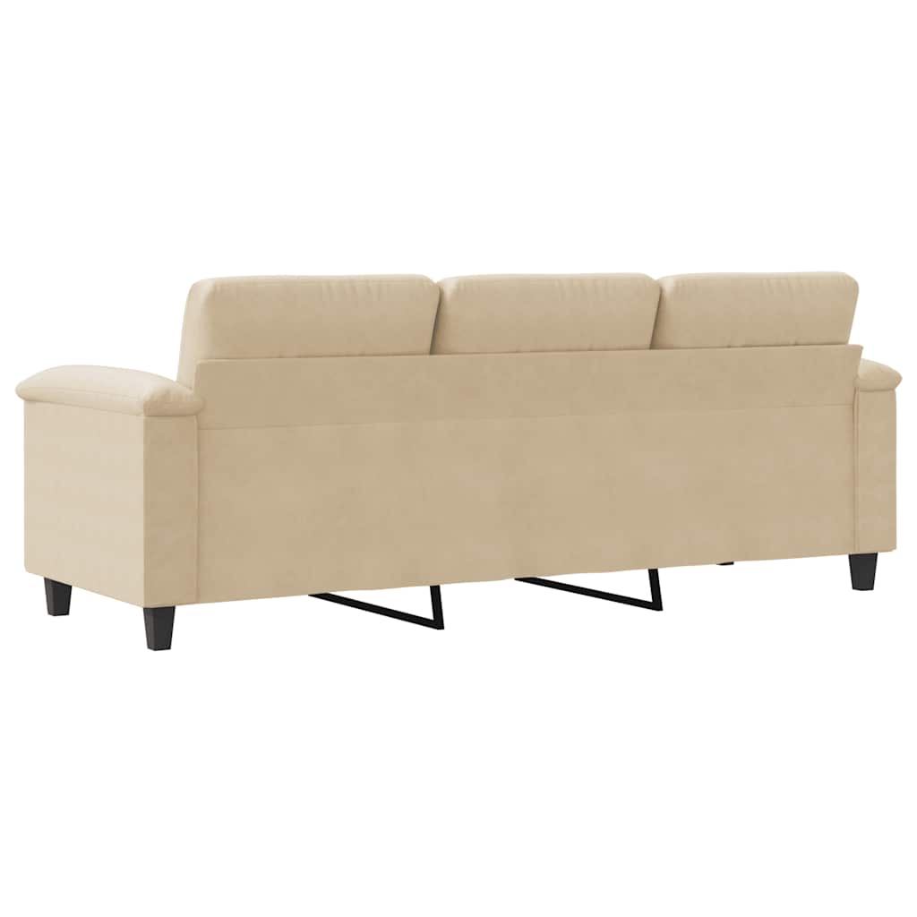 3-Sitzer-Sofa Creme 180 cm Mikrofasergewebe