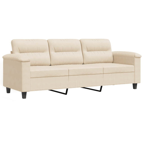 3-Sitzer-Sofa Beige 180 cm Mikrofasergewebe