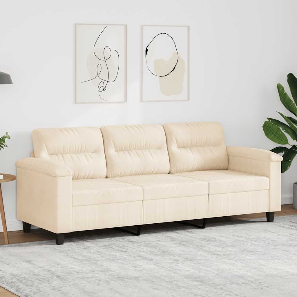 3-Sitzer-Sofa Beige 180 cm Mikrofasergewebe
