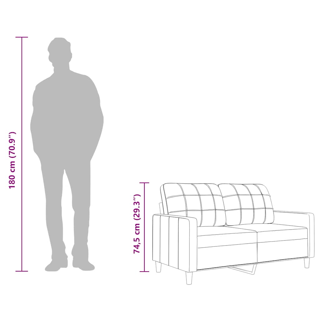 2-Sitzer-Sofa Schwarz 120 cm Stoff