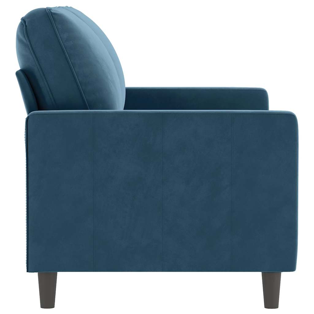 2-Sitzer-Sofa Blau 120 cm Samt