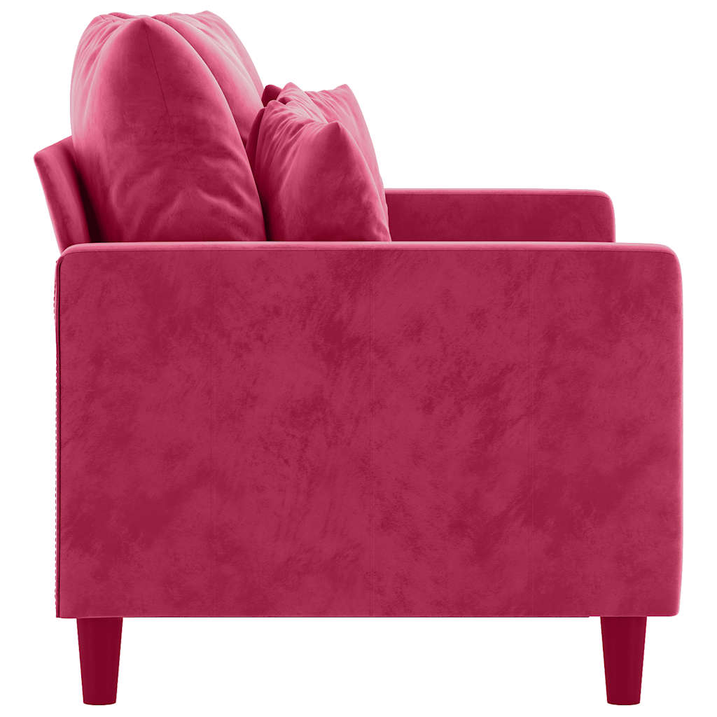 2-Sitzer-Sofa Weinrot 120 cm Samt