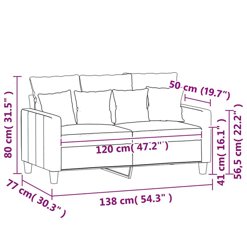 2-Sitzer-Sofa Weinrot 120 cm Samt