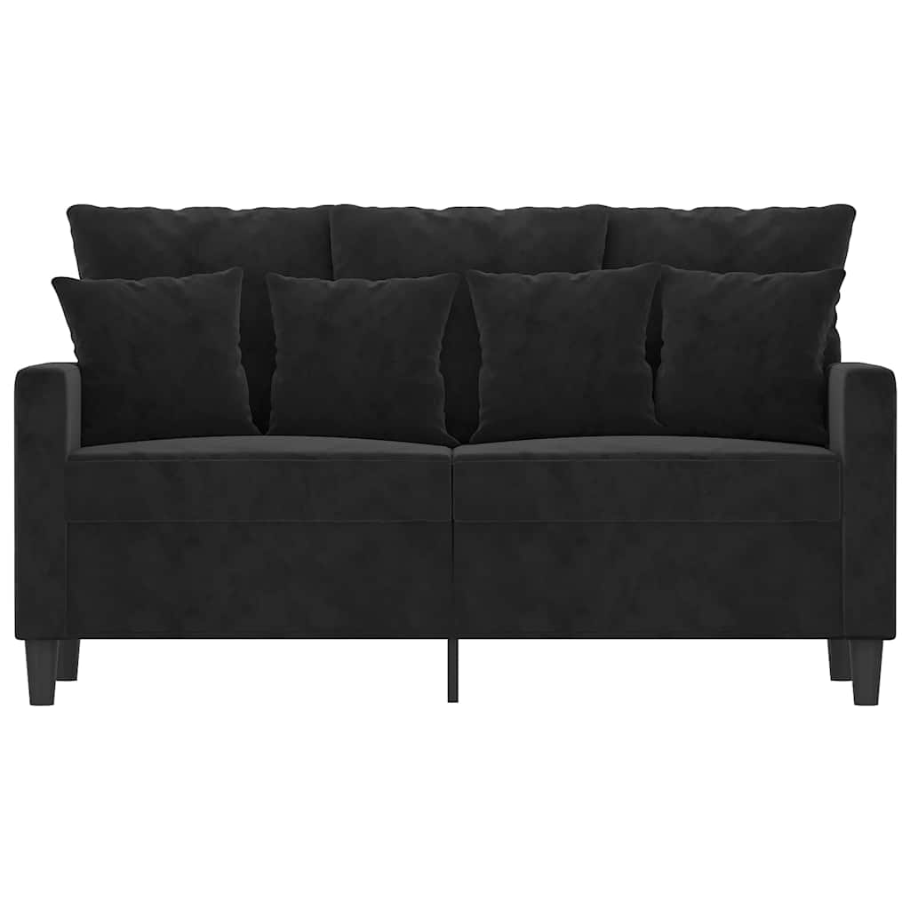 2-Sitzer-Sofa Schwarz 120 cm Samt