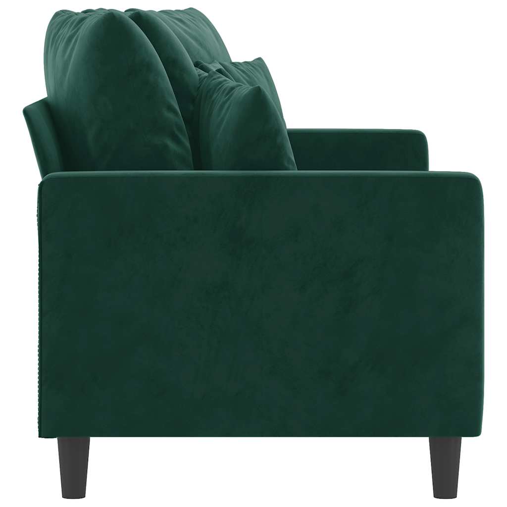 2-Sitzer-Sofa Dunkelgrün 140 cm Samt