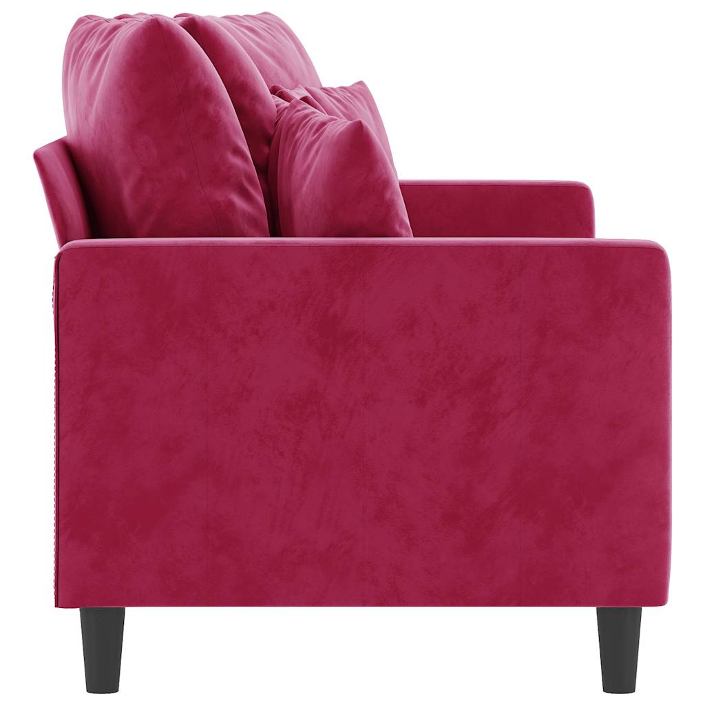 2-Sitzer-Sofa Weinrot 140 cm Samt