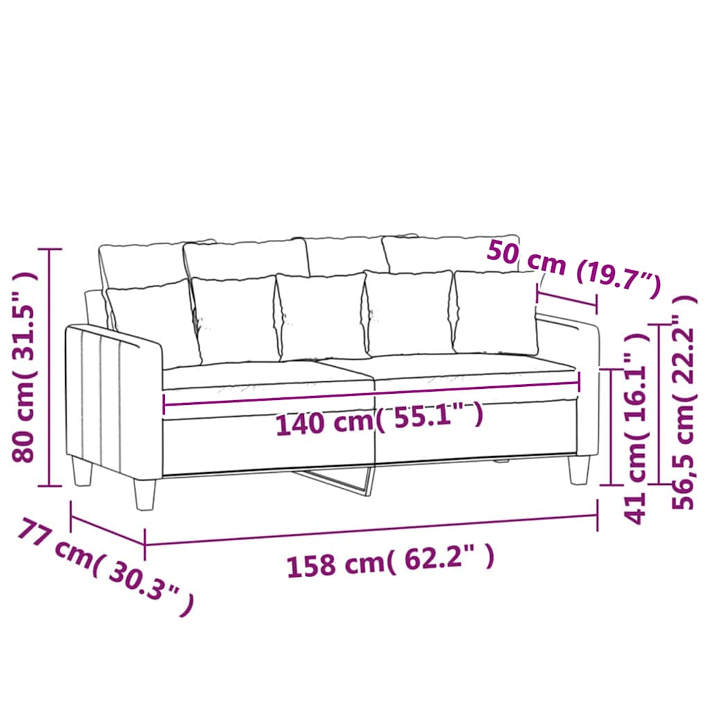 2-Sitzer-Sofa Weinrot 140 cm Samt