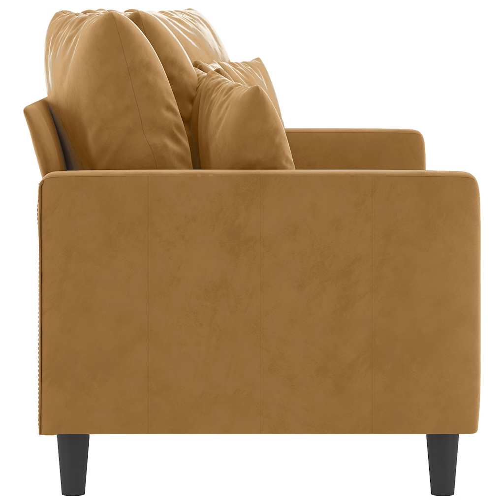 2-Sitzer-Sofa Braun 140 cm Samt