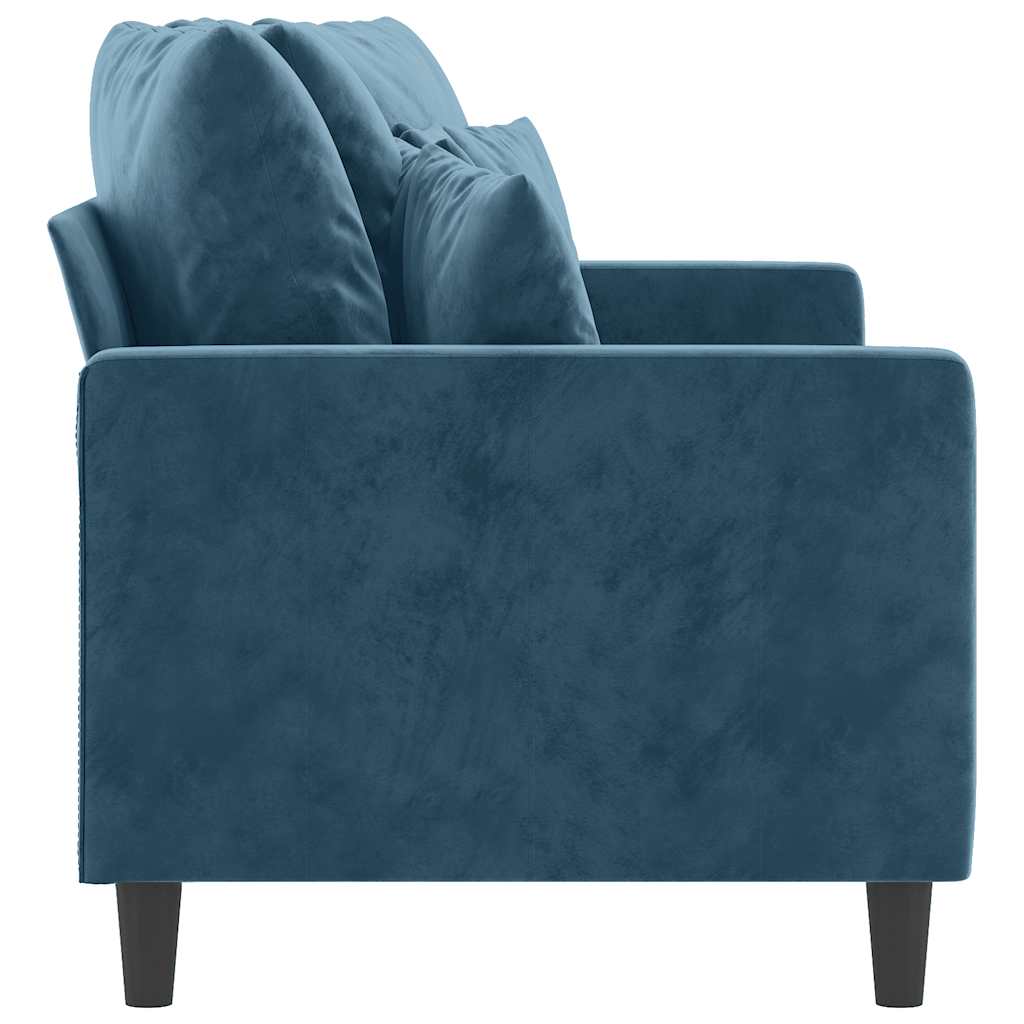 2-Sitzer-Sofa Blau 140 cm Samt
