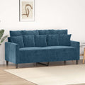 2-Sitzer-Sofa Blau 140 cm Samt