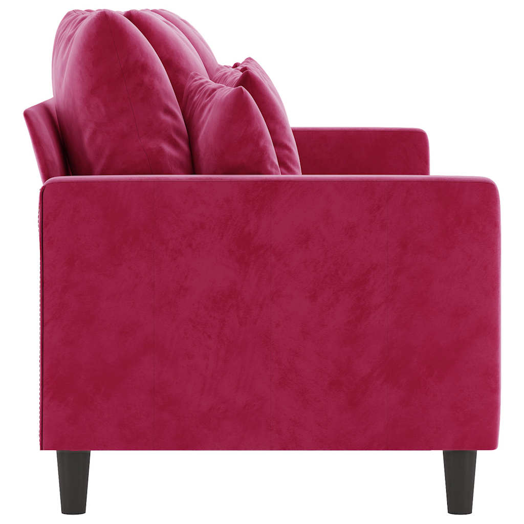 3-Sitzer-Sofa Weinrot 180 cm Samt