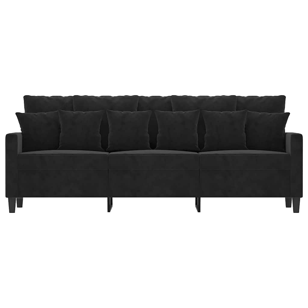 3-Sitzer-Sofa Schwarz 180 cm Samt
