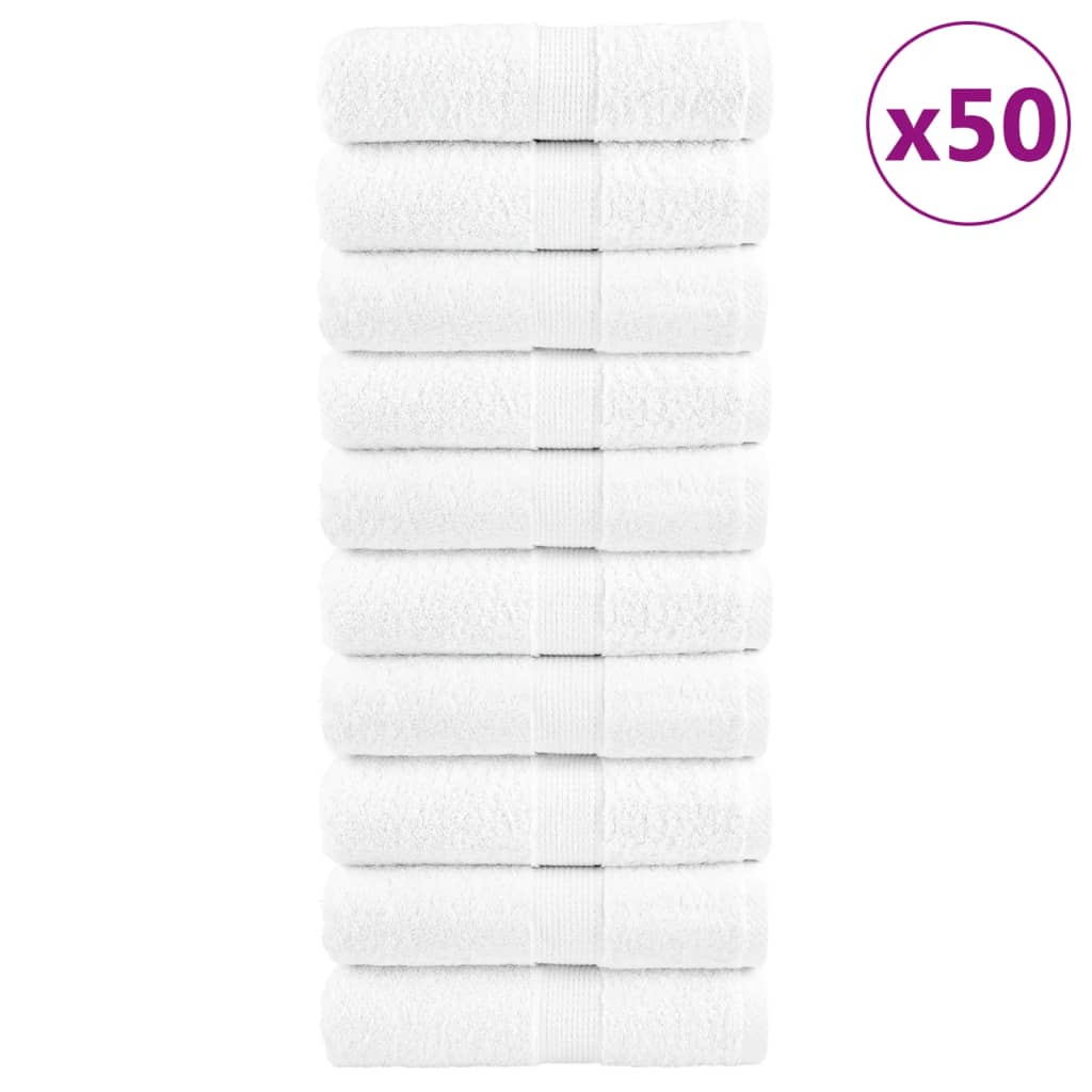 Premium Waschlappen SOLUND 50 Stk. Weiß 15x21 cm 600 g/m²