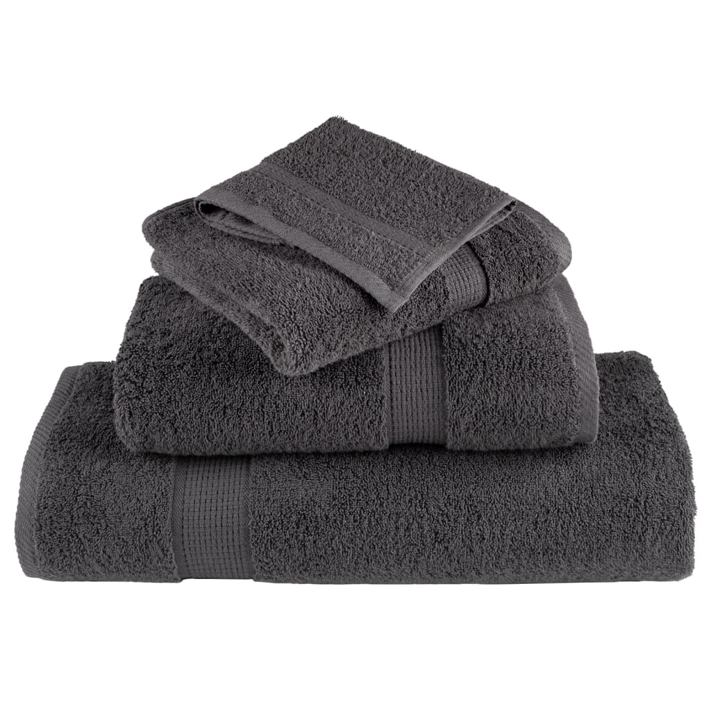 Premium Waschlappen SOLUND 50 Stk. Anthrazit 15x21 cm 600 g/qm