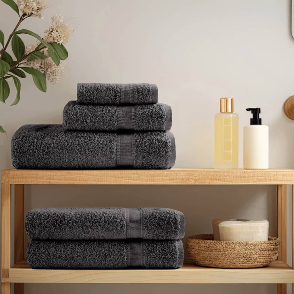 Premium Duschtücher SOLUND 4 Stk. Anthrazit 70x140 cm 600 g/m²