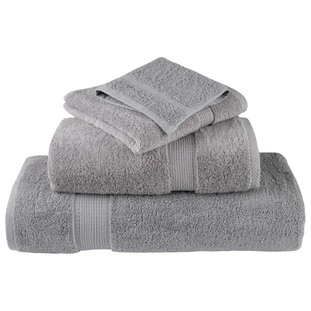 Premium Handtücher SOLUND 4 Stk. Grau 50x100 cm 600 g/m²