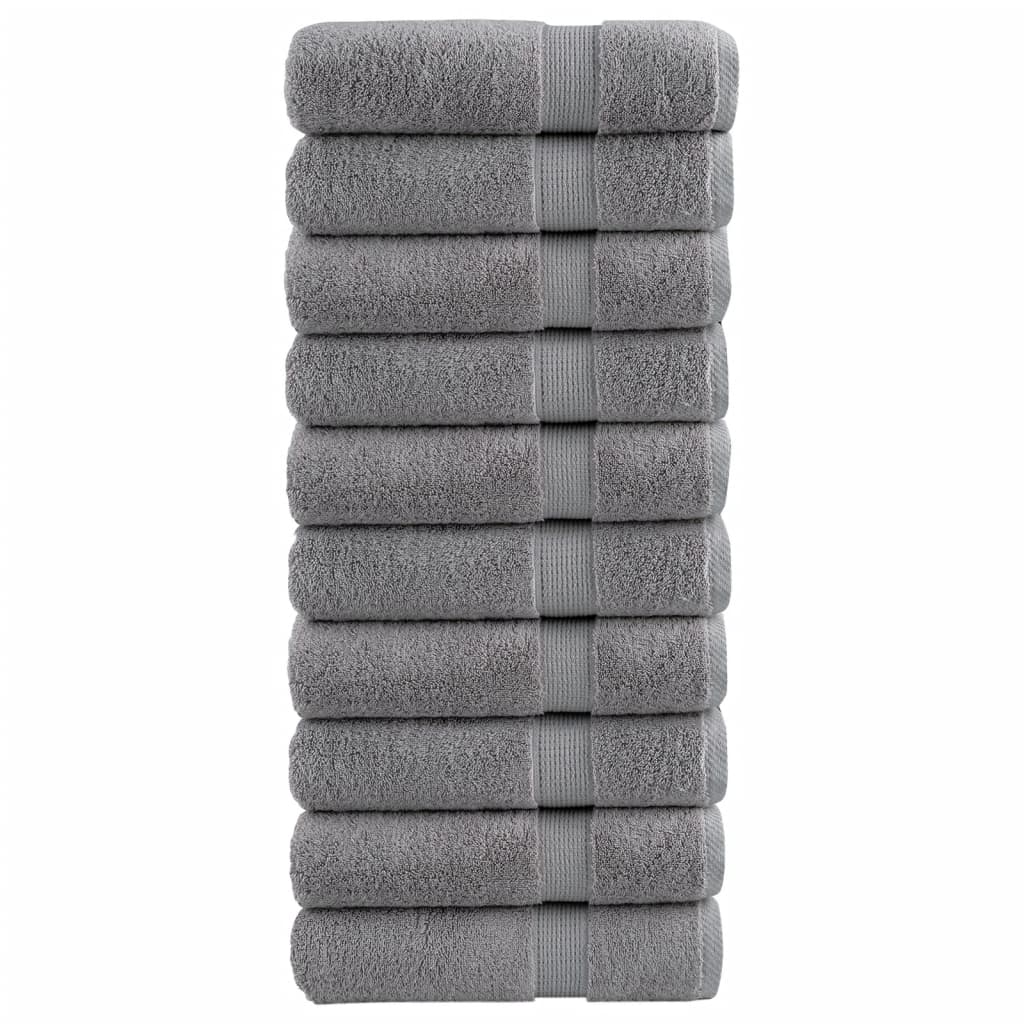Premium Duschtücher SOLUND 10 Stk. Grau 70x140 cm 600 g/m²