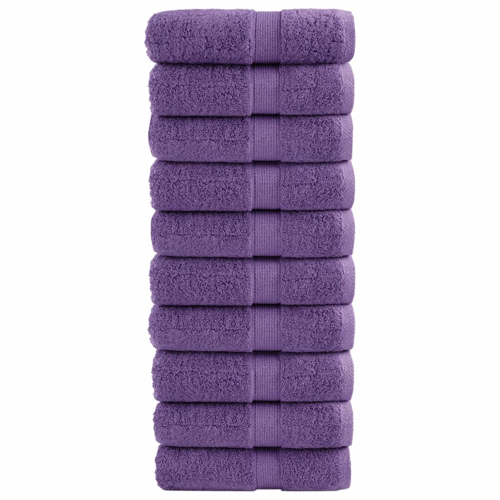 Premium-Gästetücher SOLUND 10 Stk. Lila 30x50 cm 600 g/m²